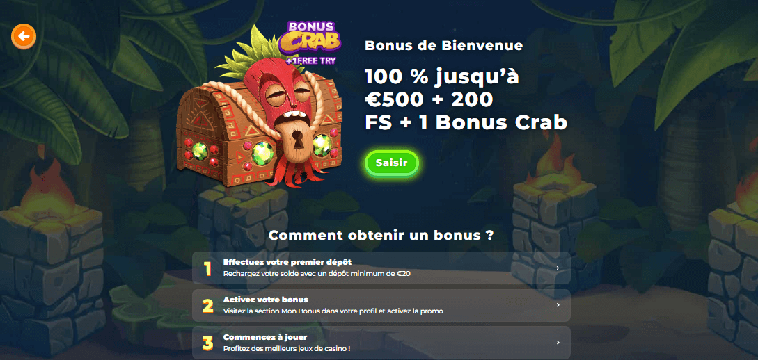 Wazamba Bonus de Bienvenue